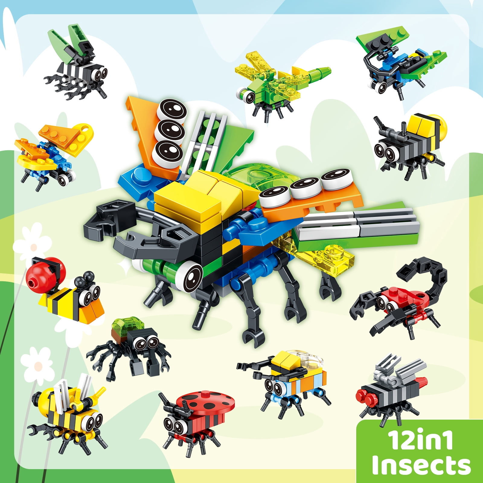 WLBES Party Favors, Classroom Rewards, Goodie Bag Stuffers | 36PCS Mini Animal STEM Building Blocks, 3 Themes 12-in-1 Combine Set for Kids Ages 3+