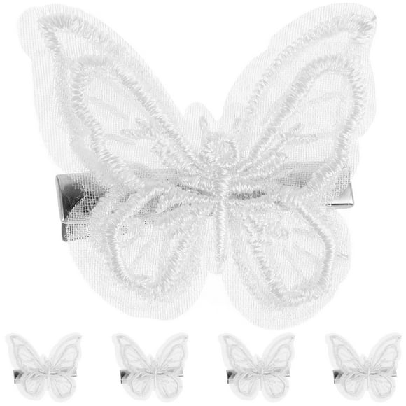 Miangastore 5pcs Butterflies Hair Clip Lace Embroidery Butterflies Barrettes for Women Girls