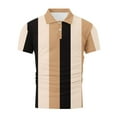 thumbnail image 4 of Maean Men Striped Golf Shirts Collared Button Neck Short Sleeve Color Block Casual Tee Summer Tshirts, 4 of 5