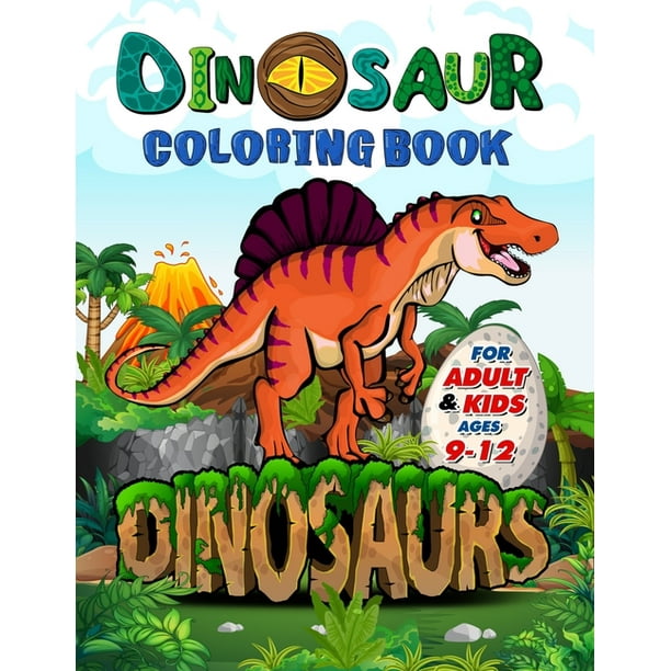 Download Dinosaur Coloring Book For Adults And Kids Ages 9 12 Improve Creative Idea And Relaxing With My First Big Book Of Dinosaurs Childrens Activity Books Dinosaur Coloring Book Gift Paperback Walmart Com