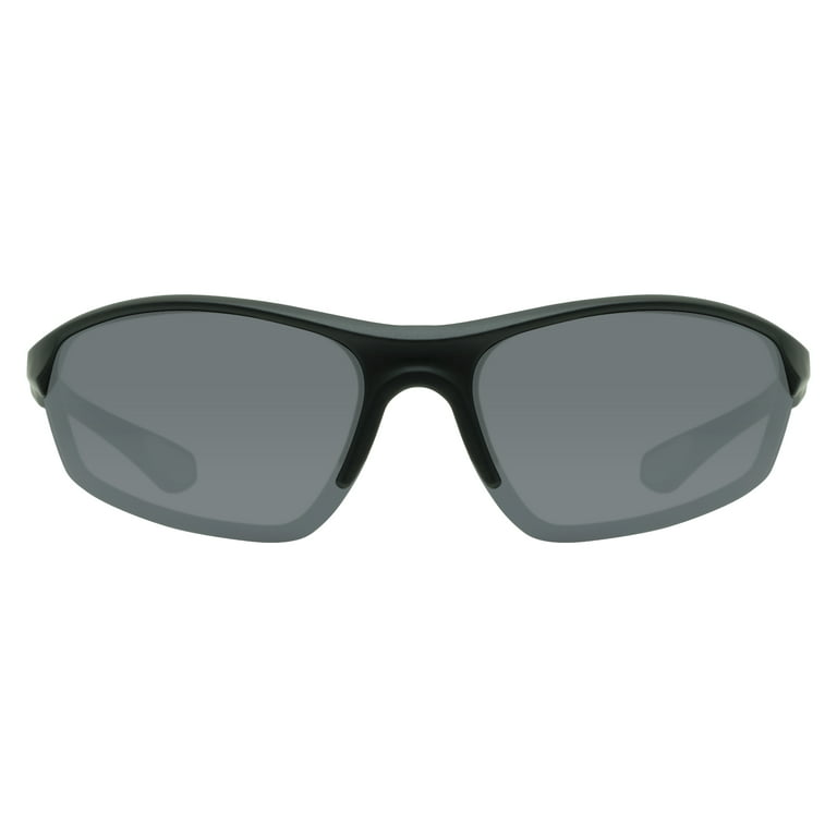 Piranha Eyewear Walker Half Frame Black Sport Sunglasses with Smoke Lens