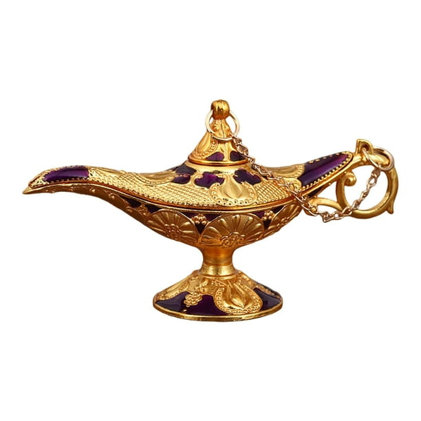 Lámpara de los deseos, adorno decorativo de metal, vintage, de lujo, clásica, para mesa. Púrpura