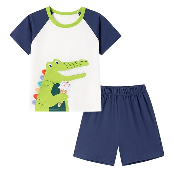 Soepste Baby Outfits 3-6 Month Boy Clothes Toddler Baby Boy Clothes Summer Short Sleeve Print T-Shirt Tops Color Shorts Set Casual Outfit