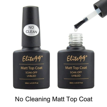 Elite99 10ML Soak Off UV LED Nail Gel Lacquer Long-lasting Foundation Sealer Varnish (No Cleaning Matte Top Coat Gel Nail