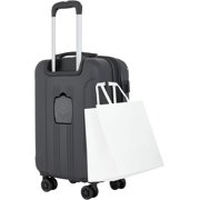 Travelers Club Plus Hardside Luggage, Black, 20" Carry-On with 4-in-1 Travel Convenience