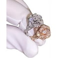 thumbnail image 1 of Anillos de rosas 3D Anillos de diamantes simulados CZ Anillos de oro rosa Rin rosa, 1 of 5