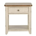 thumbnail image 1 of Farmhouse Reimagined White End Table with Basket, 1 of 7