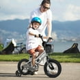 thumbnail image 2 of Costway 12" Kid’s Bike with Training Wheels Adjustable Handlebar & Seat Handbrake Silver, 2 of 10