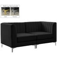 thumbnail image 4 of Meridian Furniture Alina Black Velvet Modular Sofa, 4 of 15