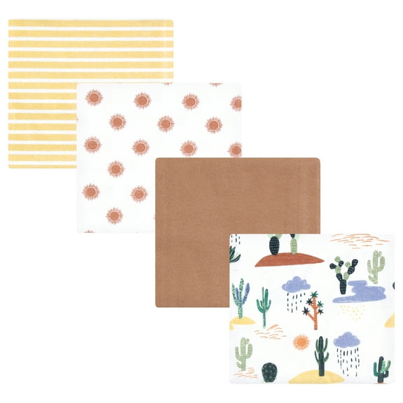 Hudson Baby Cotton Poly Flannel Receiving Blankets, Fun Desert, One Size