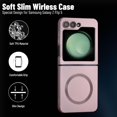 thumbnail image 2 of Magnetic for Samsung Galaxy Z Flip 5 Case,Soft Silicone Camera Protection Samsung Z Flip 5 Case with HD Screen Protector,Slim Strong Magnetic Z Flip 5 Case with Soft HD Clear Film,Pink, 2 of 11