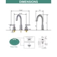 thumbnail image 7 of Wowow 8 in. Widespread Double Handle Bathroom Faucet with Pop-Up Drain Kit and Supply Lines Included in Brushed Nickel, 7 of 7
