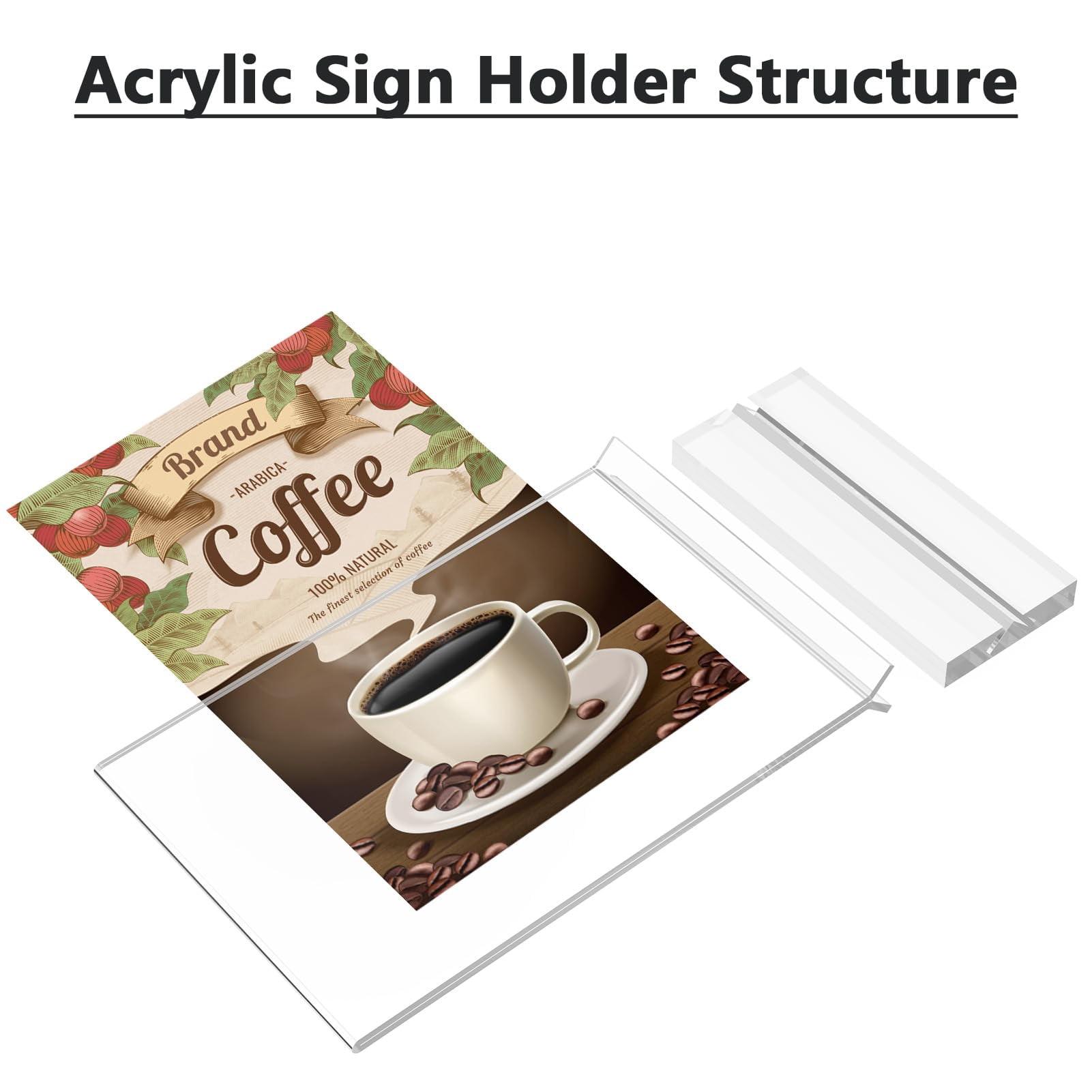 Confezione da 4 x 6 cornici portafoto in acrilico, Sign Holders