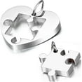 thumbnail image 2 of Collier Couple 2 Pcs Pendentif Casse-Tête Cœur d'Amour en Acier Inoxydable, 2 of 5
