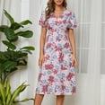 thumbnail image 1 of Lilgiuy Women's Fashion Casual Print Short Sleeve Comfortable Open Waist Boho Beach Dress Holiday Party Beach Dress, 1 of 5