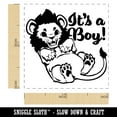 thumbnail image 2 of It's a Boy Lion Gender Reveal Self-Inking Rubber Stamp Ink Stamper - Orange Ink - Small 1 Inch, 2 of 7