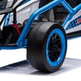 thumbnail image 4 of iYofe 24v Ride on Toys for Big Kids, 400w 7.5 Mph Electric Go Kart W/Front Eva Wheel, Music & Lights, Suspension, Bluetooth, 5 Point Harness, Kids Electric Car Blue, 4 of 9