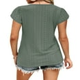 thumbnail image 3 of Tops Amples avec Col en V à Manches Courtes pour T-Shirts d'Été pour Femmes, 3 of 5