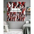 thumbnail image 5 of Red Stripe Kitchen Curtains Swag Valance and Tier Curtains Set 36 Inch Length, Grey White Ombre Geometric Modern Abstract Rod Pocket Drape Panels Pair Swag Curtains for Bathroom/Cafe/Window, 5 of 6