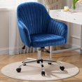 thumbnail image 4 of Velvet Desk Chair for Home Office  Adjustable Swivel Task Chair Modern Computer Vanity Chairs with Arm Rest for Bedroom Living Room Make-up Room  Light, 4 of 5
