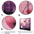 thumbnail image 3 of Designart "Glow of Moonlit Poppies in Pink and Purple Meadow" Floral Framed Wall Art - Pink Poppies Hallway Framed Wall Art Decor, 3 of 6