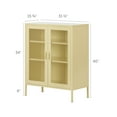 thumbnail image 5 of South Shore Crea, Contemporary Metal Mesh 2-Door Accent Cabinet, Yellow, 5 of 14