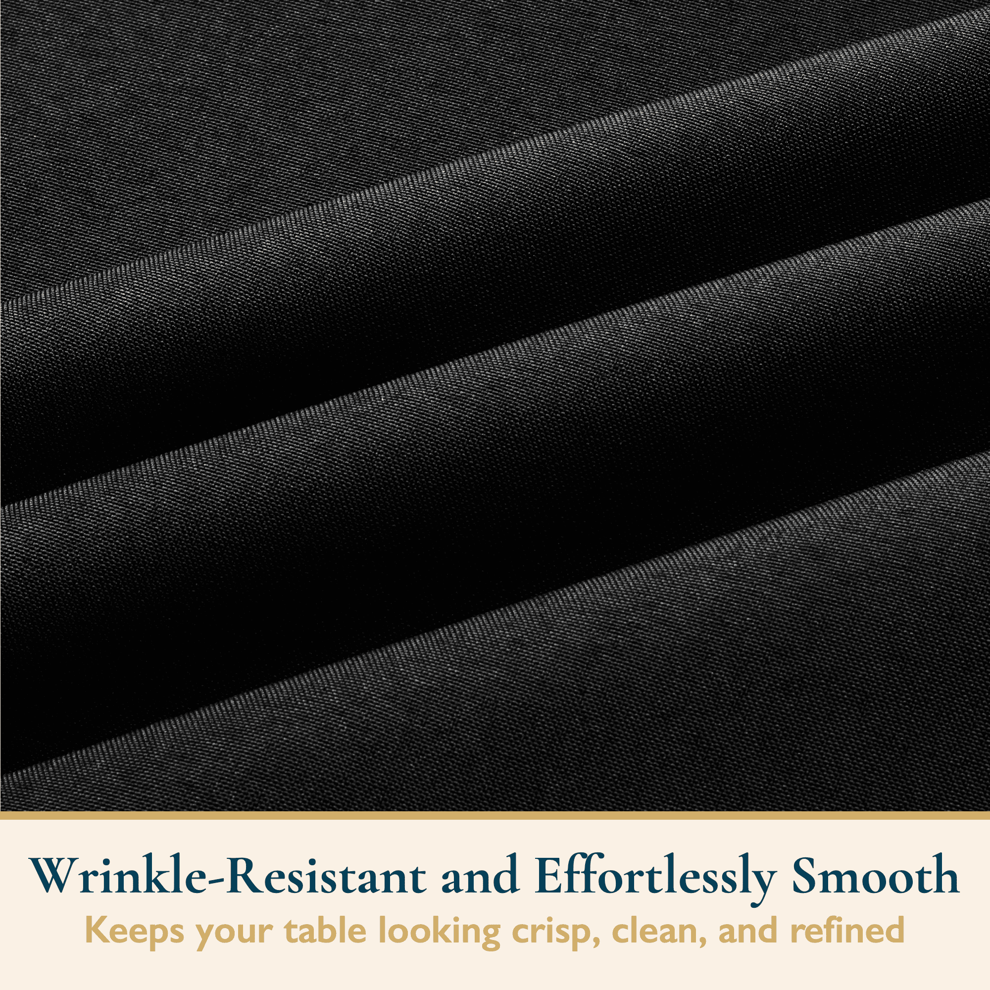 ComfiTime Tablecloth – 90 x 156 Durable Polyester Fabric Table Cover Cloth for 11-12 ft Rectangle Table, Spill/Stain-Resistant, Reusable/Washable, Indoor/Outdoor Dining/Party/Wedding/Banquet, Black