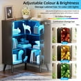 thumbnail image 3 of PAKASEPT Display Case with Tempered Glass Doors,3-Tier Corner Curio Cabinet with LED Lights for Collectibles,Display Cabinet with 6 Adjustable Shelves,Kids Bookcase for Bedroom, Living Room,Black, 3 of 9