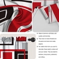 thumbnail image 5 of Red Kitchen Curtain Valance and Tiers, 3Pcs Geometric Art Valance Set Gray Rod Pocket Curtain for Kitchen Window Modern Unique Patterns, 5 of 6