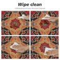 thumbnail image 4 of Nawypu Circular and Splashproof Tablecloth Retro Geometric Art Decoration for Festival Holiday Celebrate Party Decoration Tablecloth African Decoration Tables Red White, 4 of 7