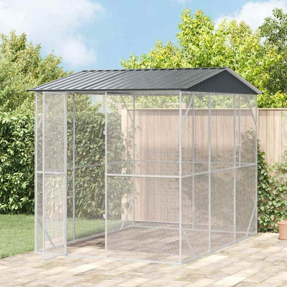 vidaXL Bird Cage Anthracite 227 x 310 x 247 cm Galvanized steel