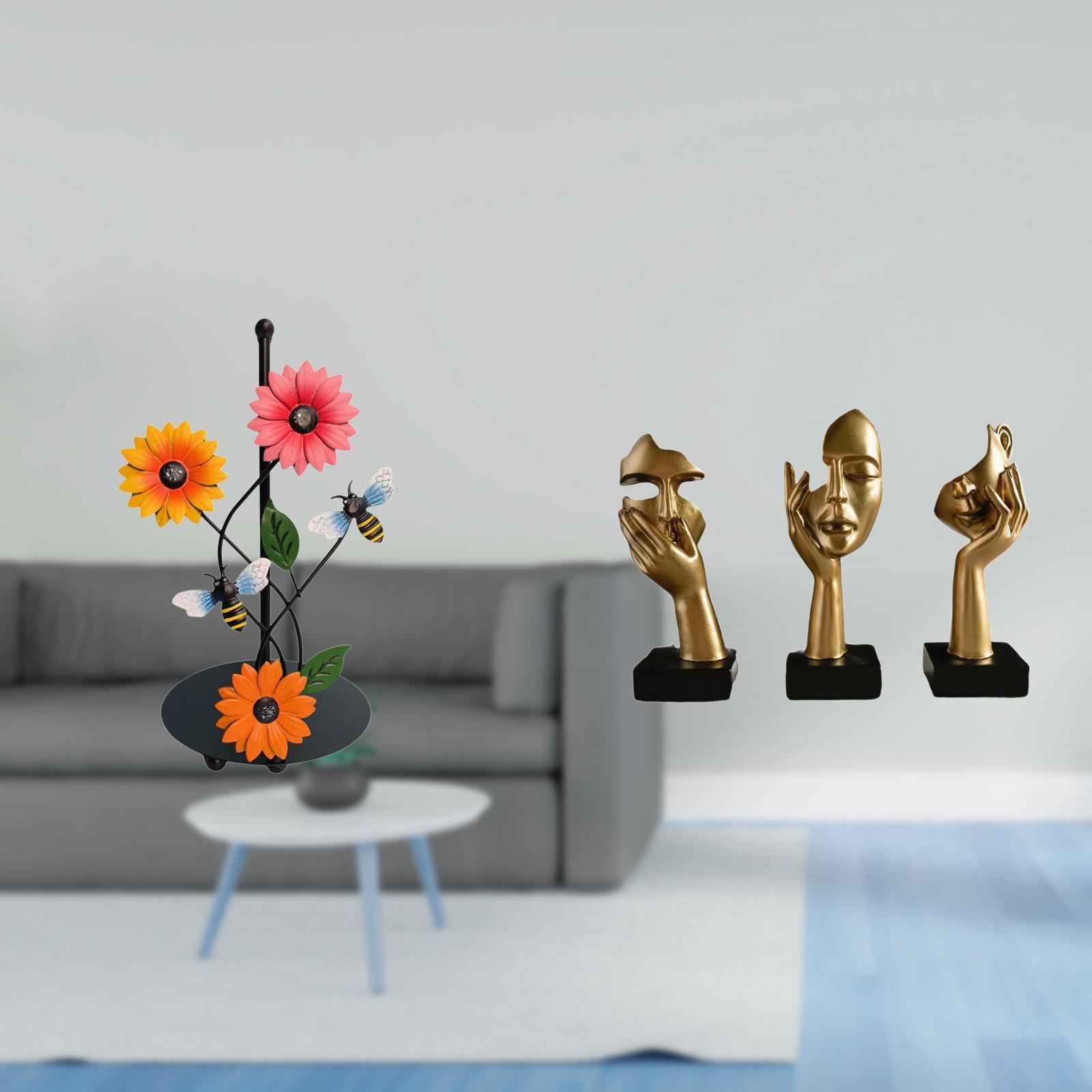 Fiocias Toilet Paper Holder Paper Towel Holder Countertop Thinker Statues Abstract Art Sculptures Modern Figurines Removable Iron Resin Suitable for Living Ro