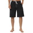 thumbnail image 6 of INSPIRE CHIC Men's Casual Holiday Solid Color Elastic Waistband Beach Board Shorts Black 30, 6 of 6
