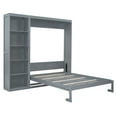 thumbnail image 6 of Queen Size Murphy Bed Wall Bed with Shelves,Gray, 6 of 9