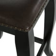 thumbnail image 4 of Linon San Francisco Backless Wood Counter Stool, 24" Seat Height, Wenge Finish Finish with Brown Fabric, 4 of 5