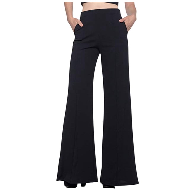 Pantalones casuales sencillos de color liso para mujer