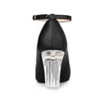 thumbnail image 2 of BLISSFUL STEP Ankle Strap Pointed Toe Clear Block Heel Pumps for Women Black 11, 2 of 6