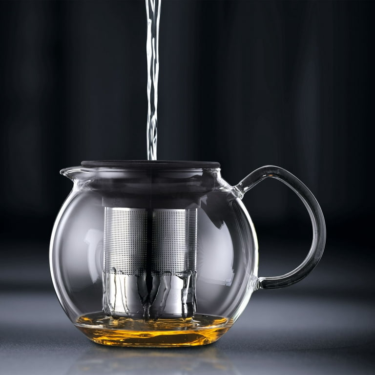 Bodum ASSAM Teapot, Glass Teapot with Stainless Steel Filter, 34 Ounce