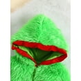 thumbnail image 5 of Baby Girls Boys Christmas Hooded Romper 3M 6M 12M 18M Green Long Sleeve Heart Print Furry Romper, 5 of 10
