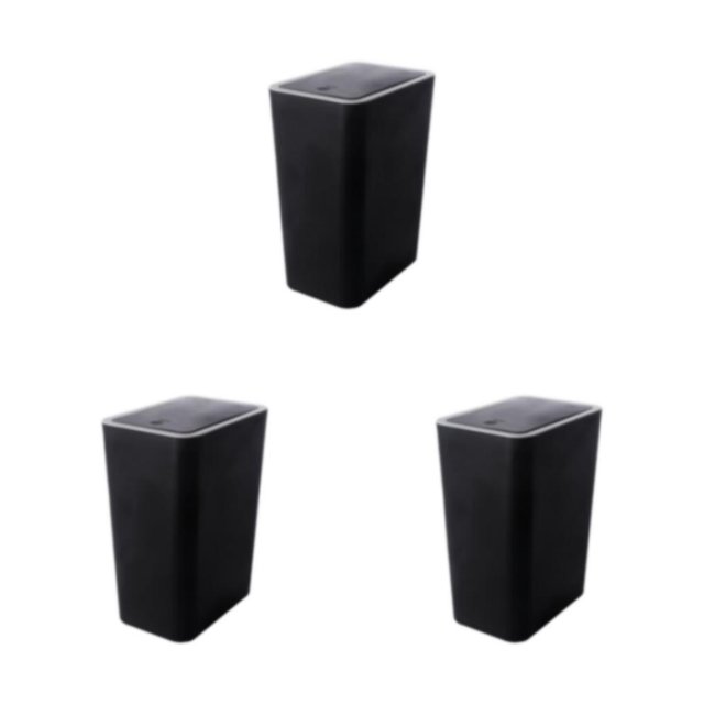 Maytalsory 1/2/3 Rectangular Trash Can - Neat Look Simple And Classic Less Space Bathroom Hide Garbage Bag Kitchen Black S 3PCS