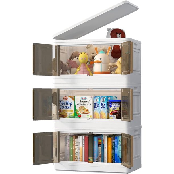 Generic Storage Bins with Lids Folding Plastic Storage Bin,3 Pack