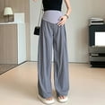 thumbnail image 3 of Annhoo Maternity Pants Wide Lege Loose Over The Belly Adjustable Waist Lounge Pants Soft Pregnant Trousers with Pockets, 3 of 4