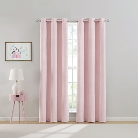 Your Zone Kids' Corduroy Blackout Curtain Panel, 1 Panel, Pink, 38" W x 84" L