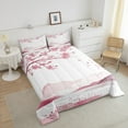 thumbnail image 4 of Erosebridal Ensemble de Couette Simple Girly à Fleurs de Cerisier, Couette en Duvet à Fleurs Roses, Déco de Chambre Mignonne, Réversible 2 Pcs, 4 of 8