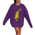 thumbnail image 1 of Grinch Chandail en Molleton de Noël pour Femmes Grande Taille Mode Décontractée Imprimé de Noël Manches Longues Col Rond Chandail Ajusté Chandails en Molleton Grinch Imprimé, Violet/m, 1 of 5