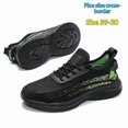 thumbnail image 2 of Men's Big Size Black Green Gradient Knit Lace Up Casual Running Sneakers, Breathable Lightweight Non-Slip Wide Toe Outdoor Daily Walking Footwear, 2 of 9