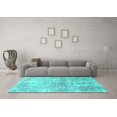 thumbnail image 3 of Ahgly Company Indoor Square Oriental Turquoise Blue Industrial Area Rugs, 4' Square, 3 of 4