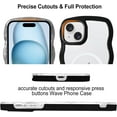 thumbnail image 5 of Magnetic Case Candy Wave Frame Case for iPhone 13/iPhone 14 6.1 inch, Cute Curvy Case Compatible with Magsafe Shockproof Cover Non-Yellowing Clear Case Slim Fit Case for Women Girl-Black, 5 of 11