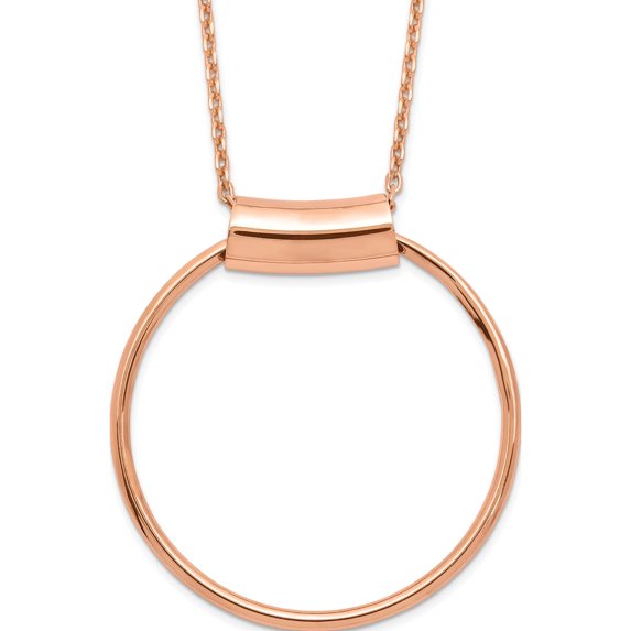 Sterling Silver Jbsp's Rose-Tone Polished With 1In Ext Necklace (18 X 33.25) Made In Italy qlf1155-18