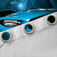 thumbnail image 4 of Homewish Blue Chic Automobile Black Out Curtains, Modern Checkered Flag Curtains Pack of 2 (42x63 Each), Extreme Sports Lover Bedroom Curtains, Black Out Curtains Room Decor, 4 of 6